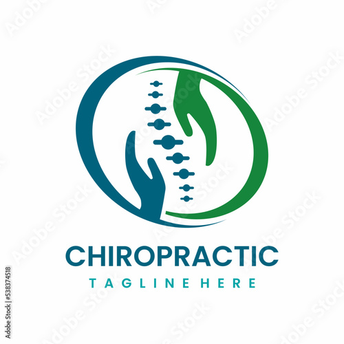 Chiropractic logo design, Backbone Spine Icon