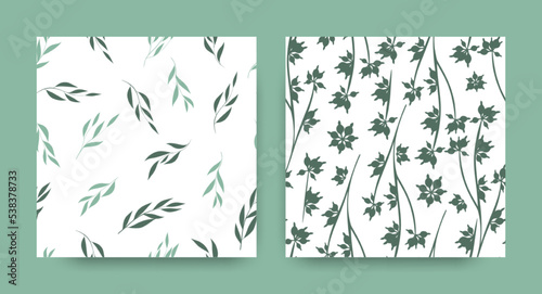 Hand Drawn Eucalyptus Pattern. Summer Foliage Border. Tropical Dress Design. Exotic Eucalyptus Pattern. Fern Leafs Background. Elegant Wedding Invitation. Seamless Eucalyptus Patterns Set.