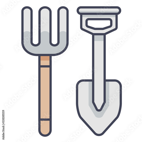 Pitchfork and shovel icon