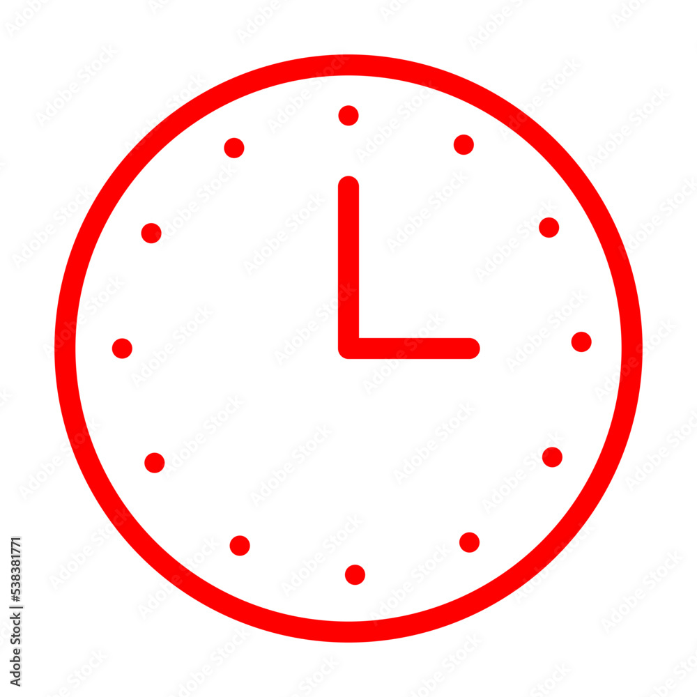 red clock icon