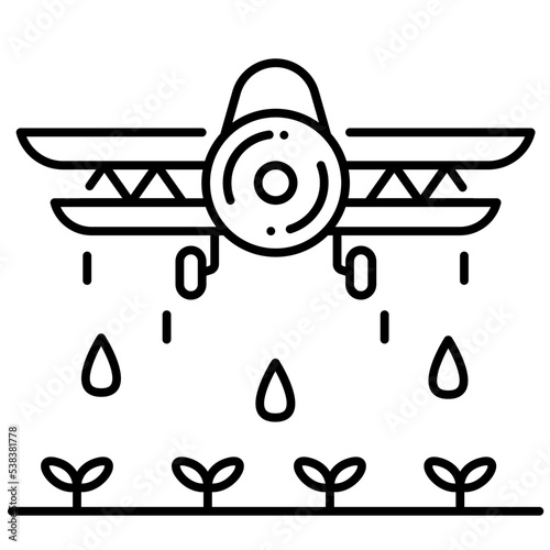 Agricultural aircraft icon