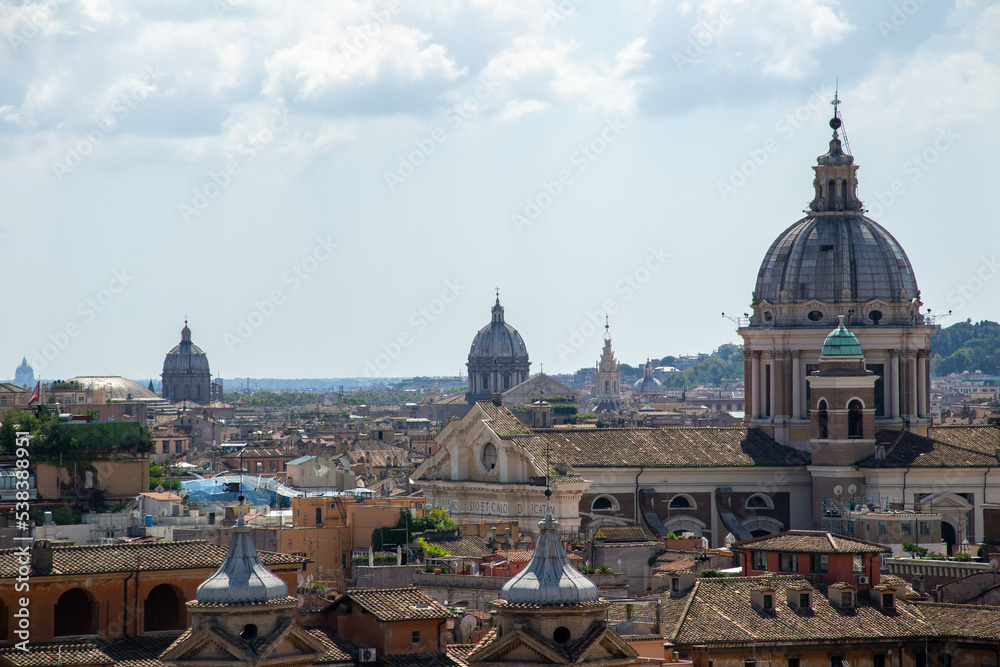 Panoramic view of Rome's domes