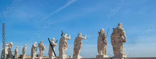 statues from the top of the vatican, from behind