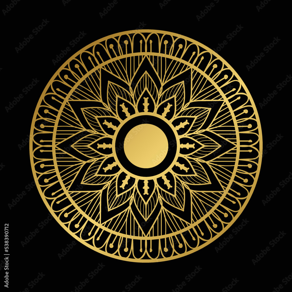 Luxury Gold Mandala Black Background