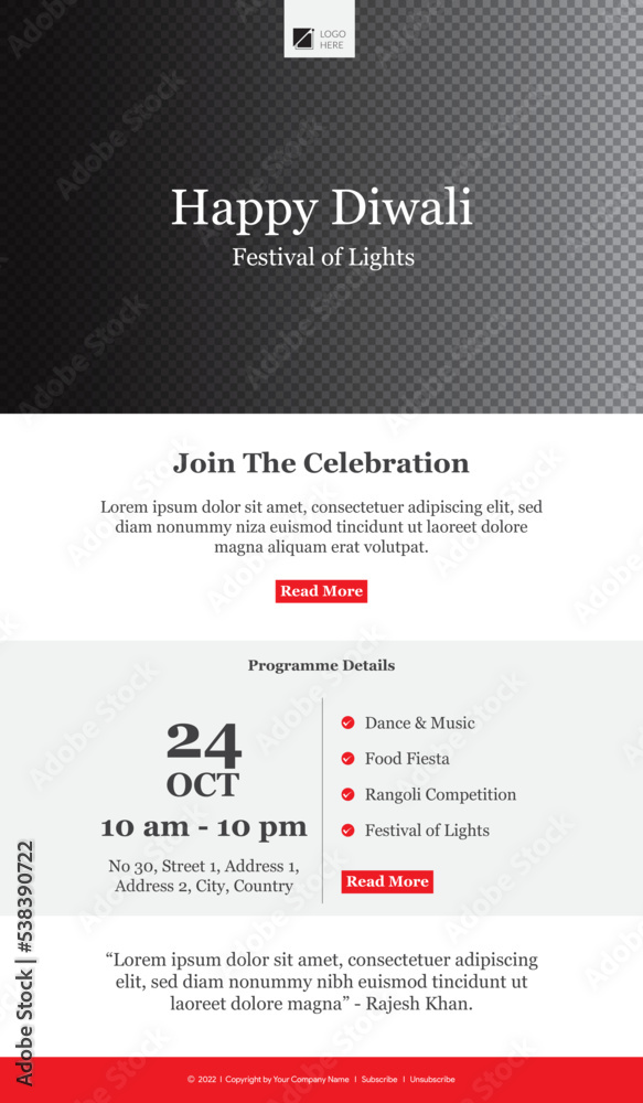Diwali Celebration Newsletter Template