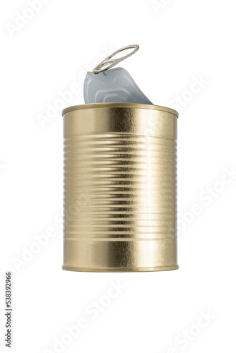 Tin can isolated on white background 