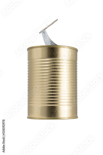 Tin can isolated on white background 