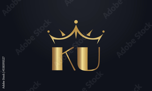 King crown logo design vector and extra bold queen symbol
