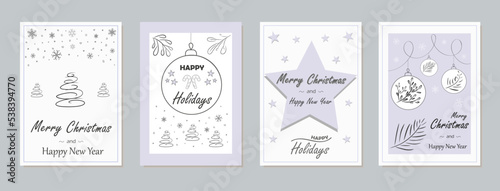 Set of Christmas cards. Collection of New Year s templates