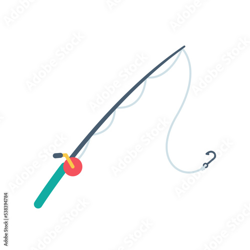 Fishing rod with fishing line Fishermen leisure activities