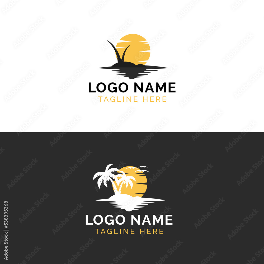 Naklejka premium Beach Logo Design