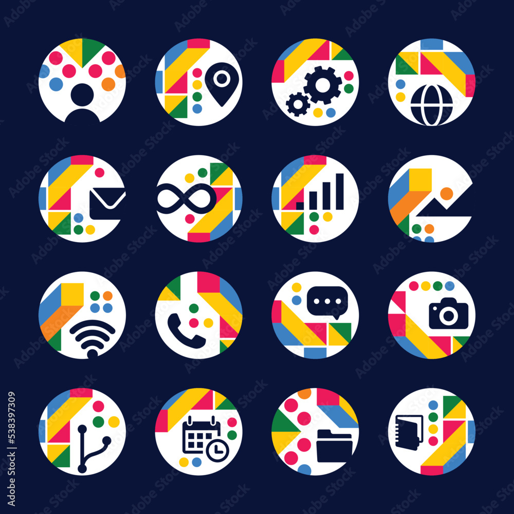 Set of Circular Smartphone Icon