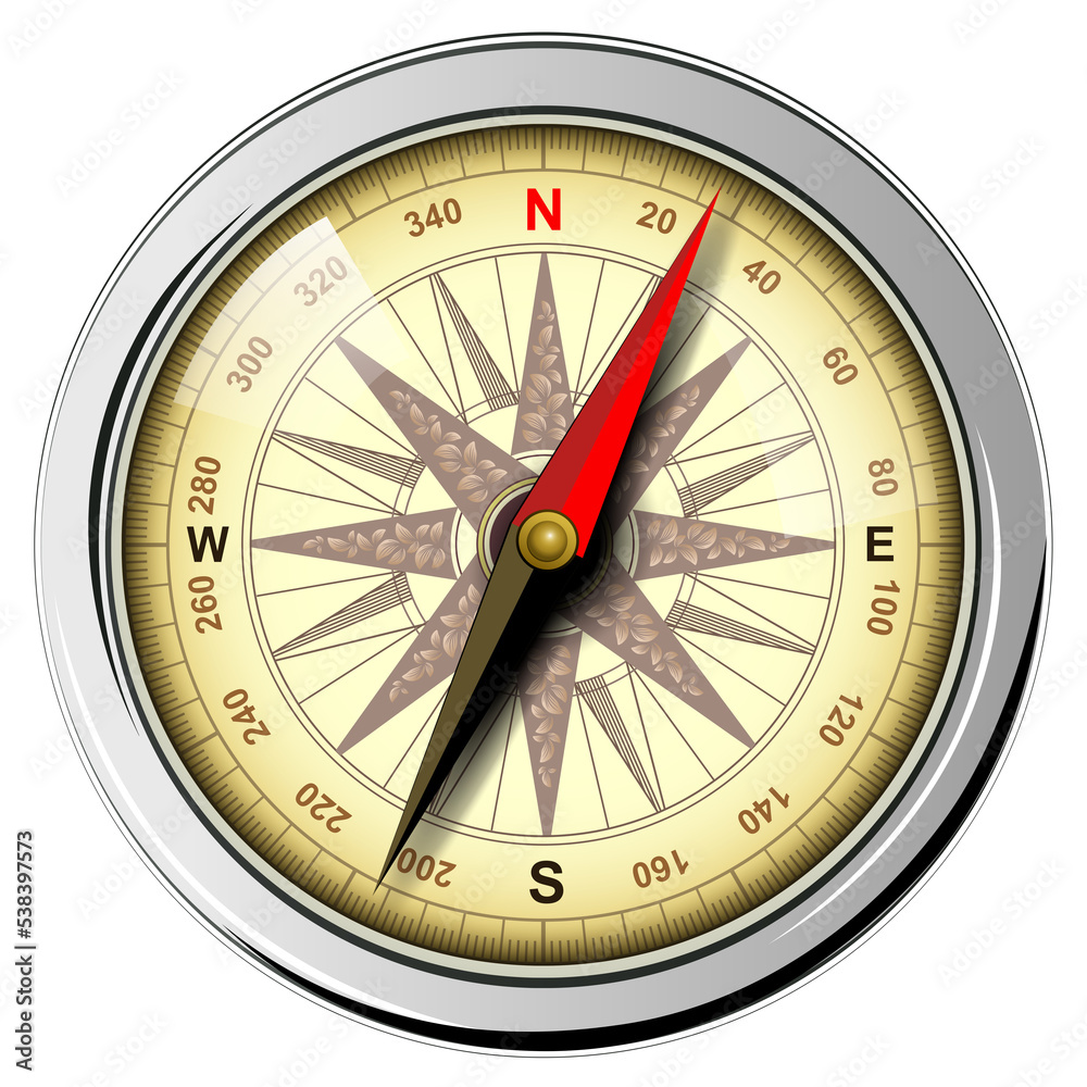 Compass isolated, Retro 3d icon design