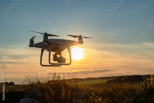 Drone in the sunset