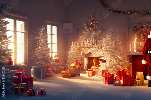 Santa leaving the presents