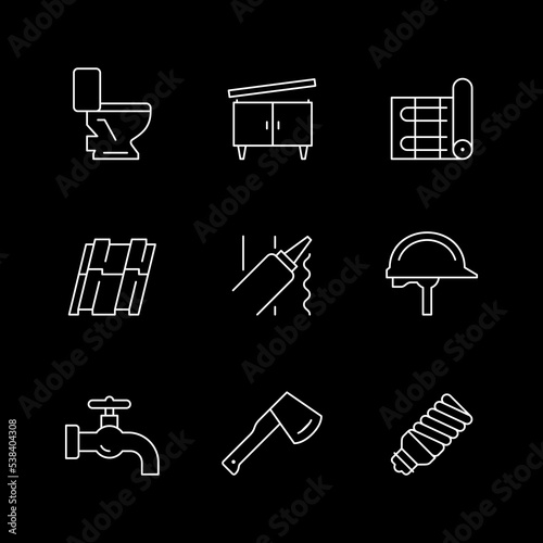 Set line icons of house repair