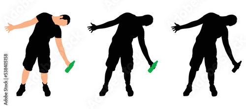 Casual young man drinking bottle of beer