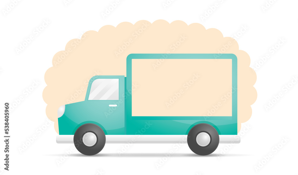green blue truck with storage graphic illustration vector green blue truck with storage graphic illustration vector