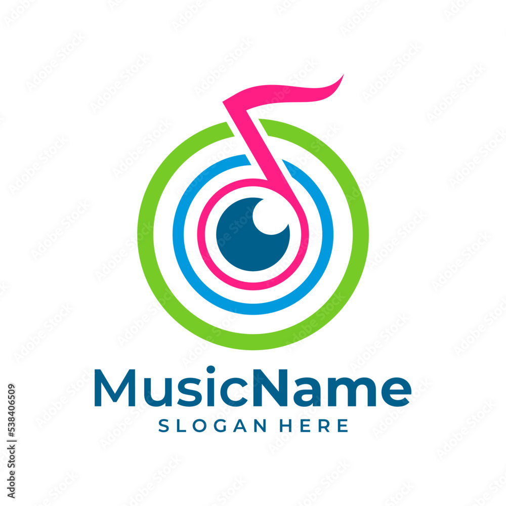 Eye Music Logo Vector. Music Eye logo design template Eye Music Logo Vector. Music Eye logo design template