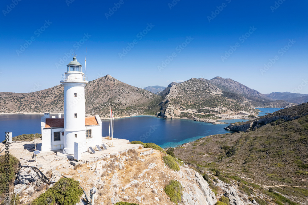 Aerial view of the ancient city of Knidos, located in present Mugla, Turkey