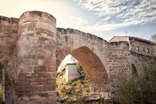 Bergonda medieval Bridge, Lantaron, Alava, Basque Country.
 photo