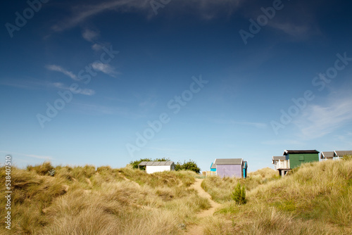 beach huts by the sea