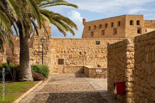 Melilla Fortress. Traditional Architecture in Old Melilla. Melilla is Spanish enclave located in Africa, bordering with Morocco. 