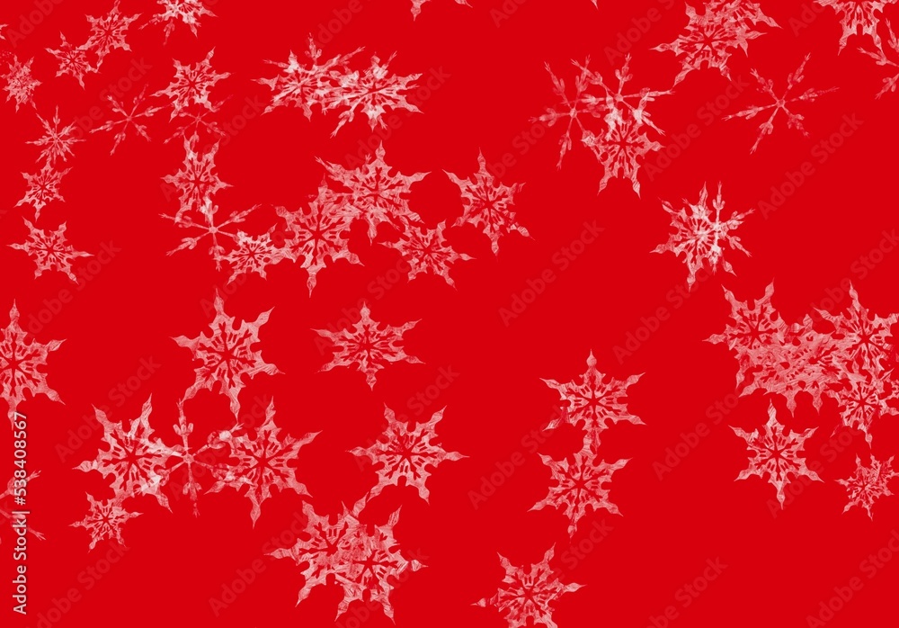 red christmas background with snowflakes