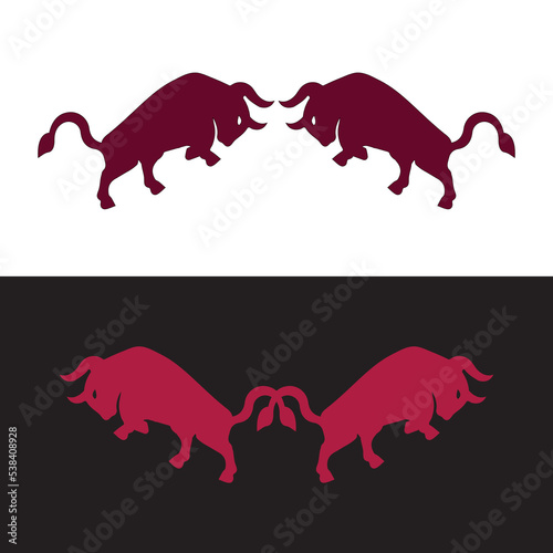 Four bull animal logo design 