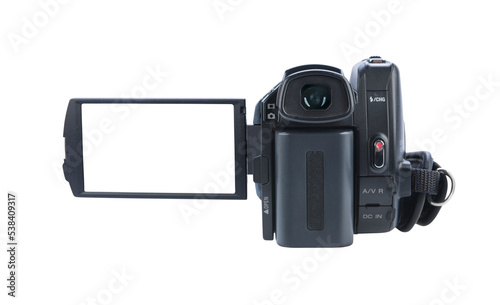 Camcorder with open lcd display