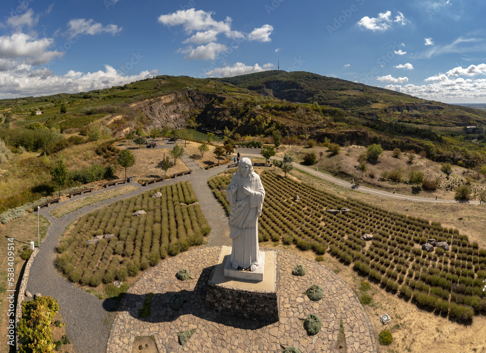 Giant statue of the Blessing Jesus Christ in Tarcal, Zemplen, Religious