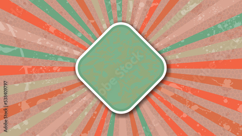 vector retro vintage label on sunrays grunge texture background