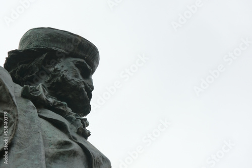 Il monumento a Giuseppe Garibaldi a Como, Lombardia, Italia.
