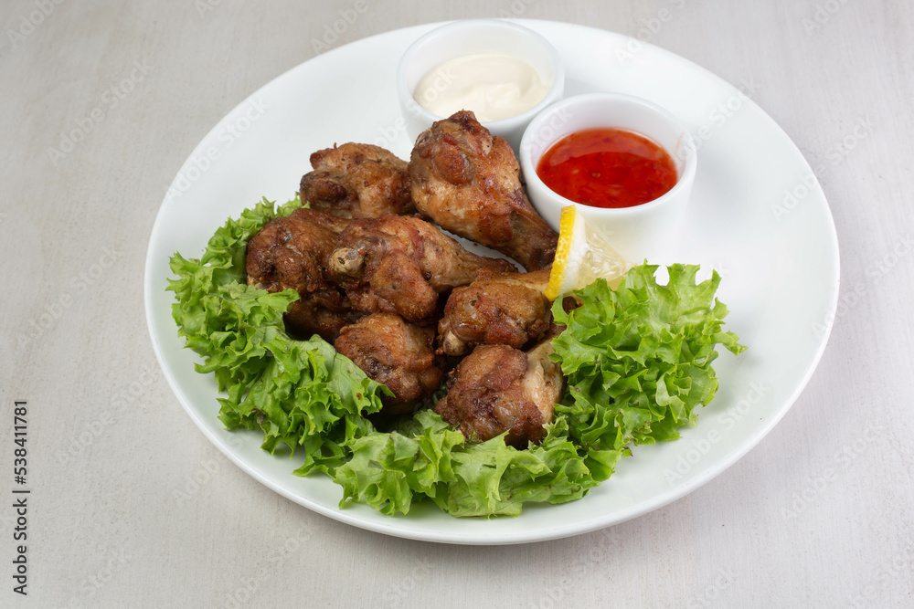 chicken wings with salad chicken wings with salad