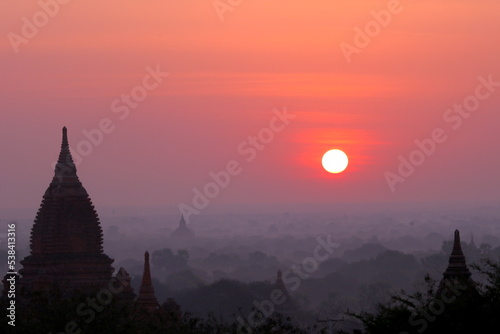 sunset in bagan