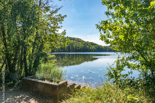 Fototapeta Naklejka Na Ścianę i Meble -  The Obersee lake of the ville chain of lakes in the summer near cologne bruehl in North Rhine-Westphalia, germany