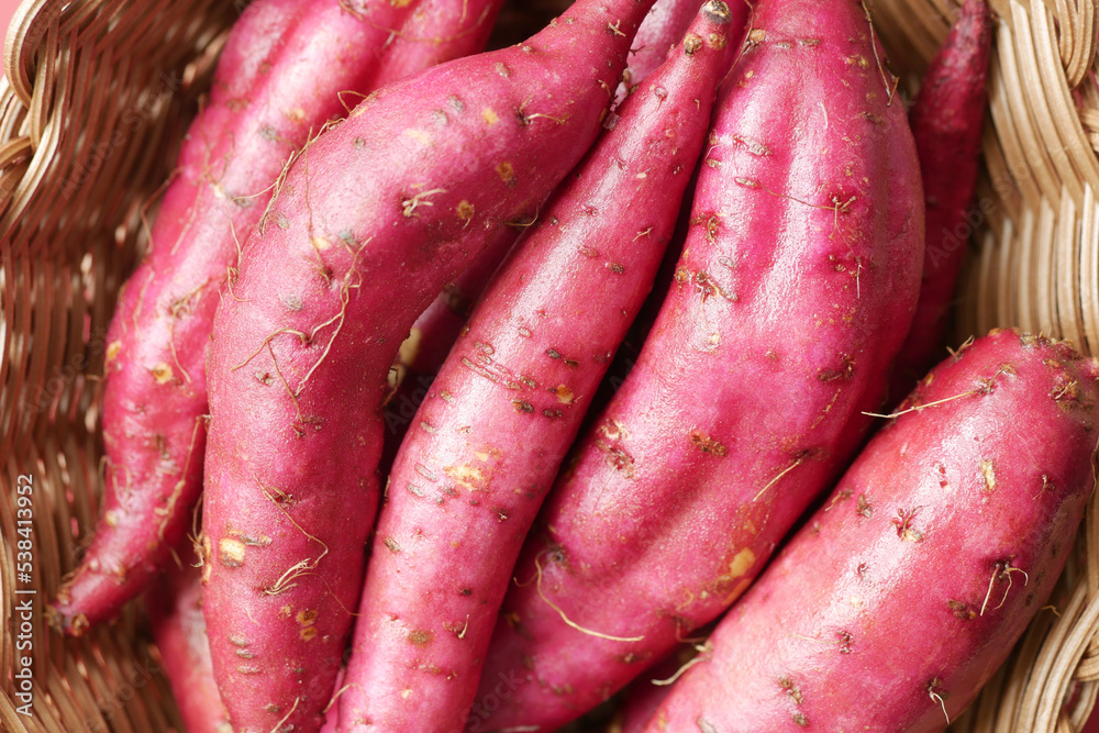 Close up of raw sweet potato in a bowl Close up of raw sweet potato in a bowl
