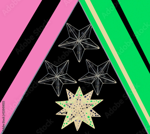 Abstract colorful Christmas card with stars