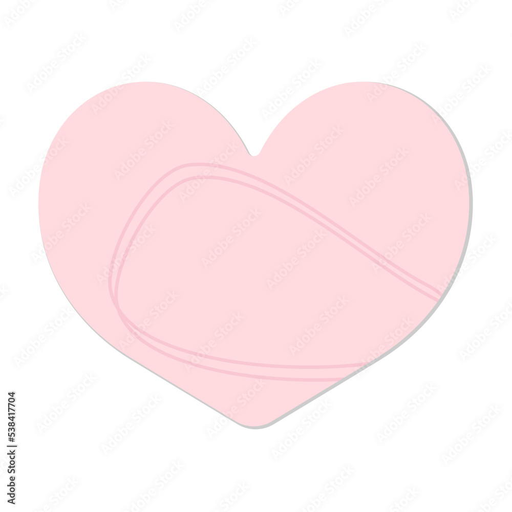 Heart pink sticky note with soft shadow Heart pink sticky note with soft shadow