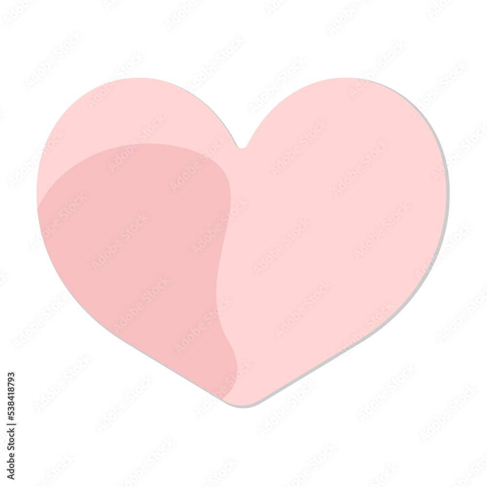 Heart peach sticky note with soft shadow