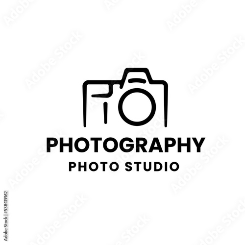Line art Bold Camera, Photography Logo Design Vector Inspiration
