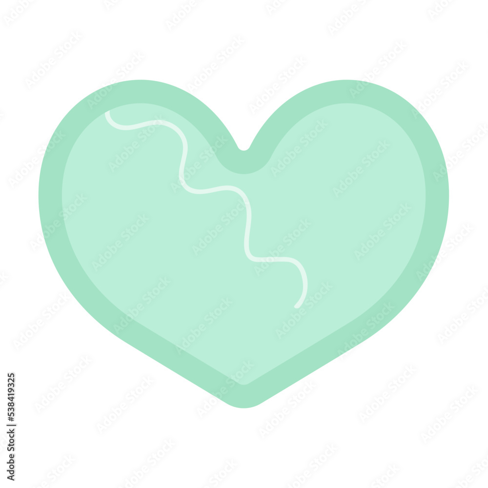 Heart green sticky note with border Heart green sticky note with border