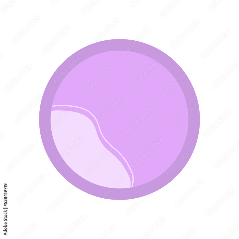 Circle purple sticky note with border