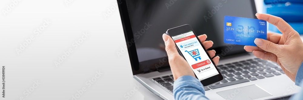 Woman Doing Online Shopping Using Credit Card