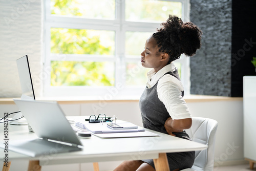 Back Pain Bad Posture Woman Sitting