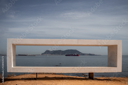 Structure framing the rock of Gibraltar