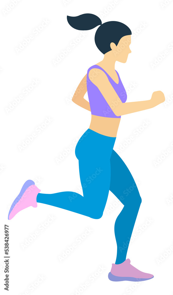 Jogging young woman in sport uniform. Morning exercise Jogging young woman in sport uniform. Morning exercise