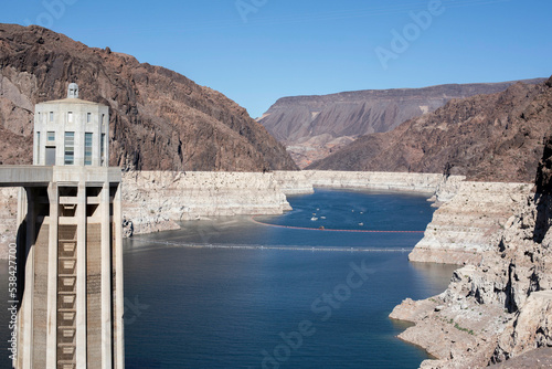 View of the Colorado River at the Hoover Dam in Nevada