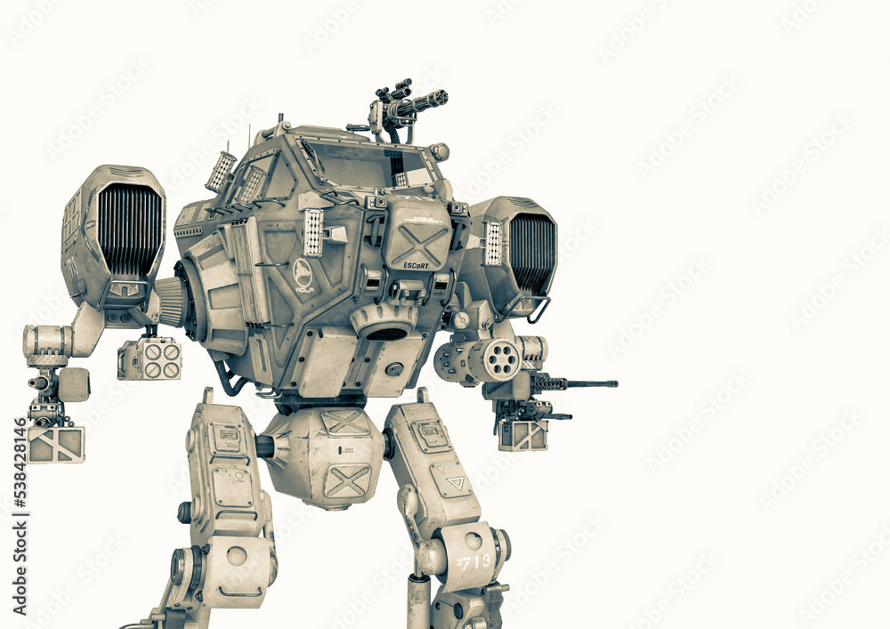 front combat machine in a white background with copy space front combat machine in a white background with copy space