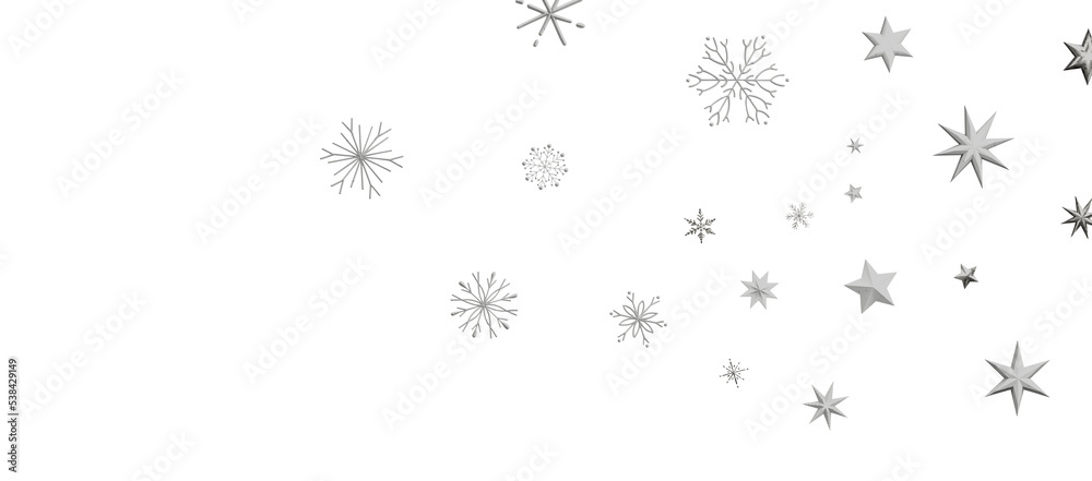 Christmas background design of snowflake and snow falling in the winter 3d illustration Christmas background design of snowflake and snow falling in the winter 3d illustration